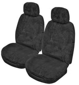 Softfleece Sheepskin Front Seat Covers (20mm Pile) - Charcoal
