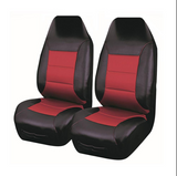 El Toro Faux Leather Front Seat Covers (High-Back) - Black/Red