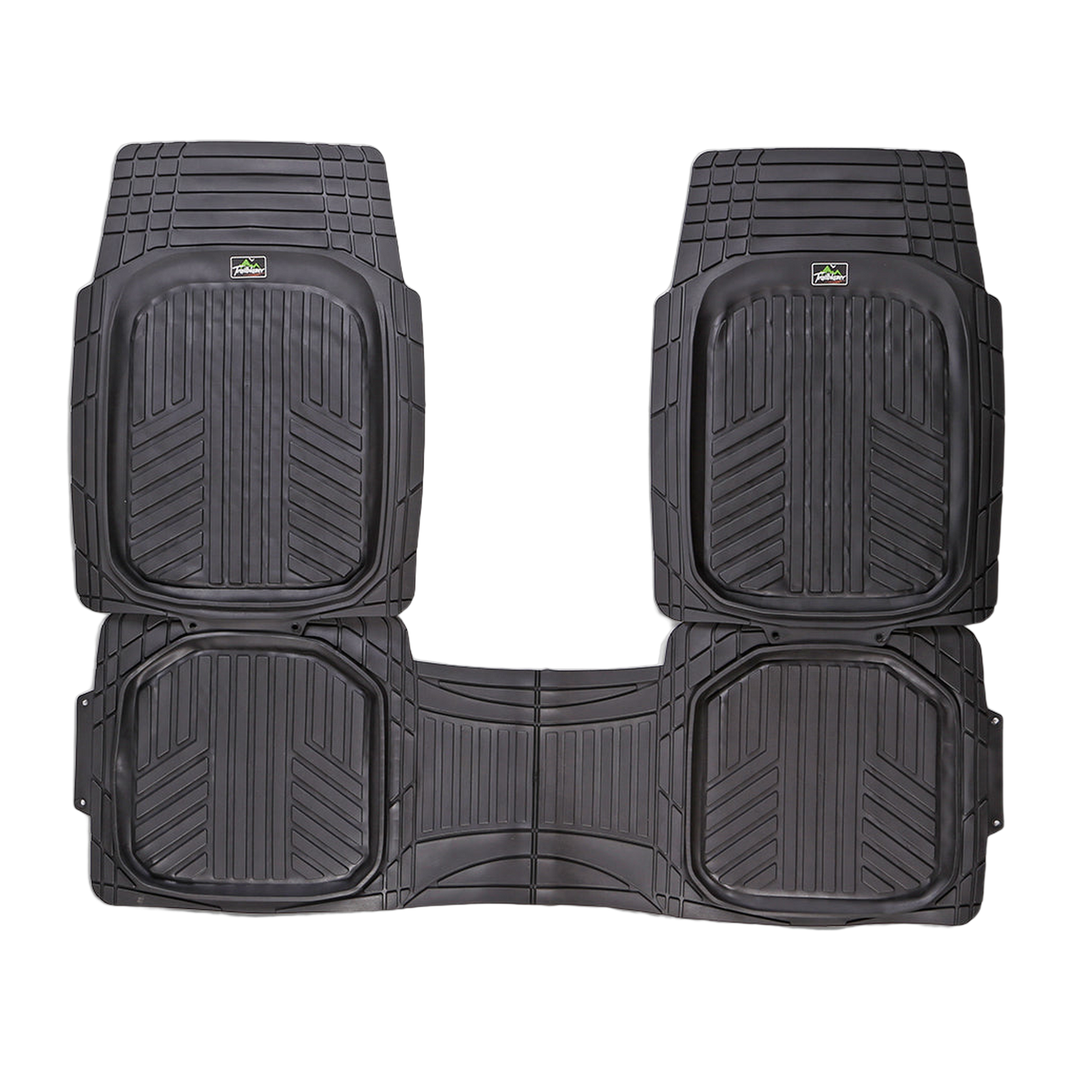Car Rubber Floor Mats For All Weather Protection Semi Custom Fit 3 Pieces Set Car