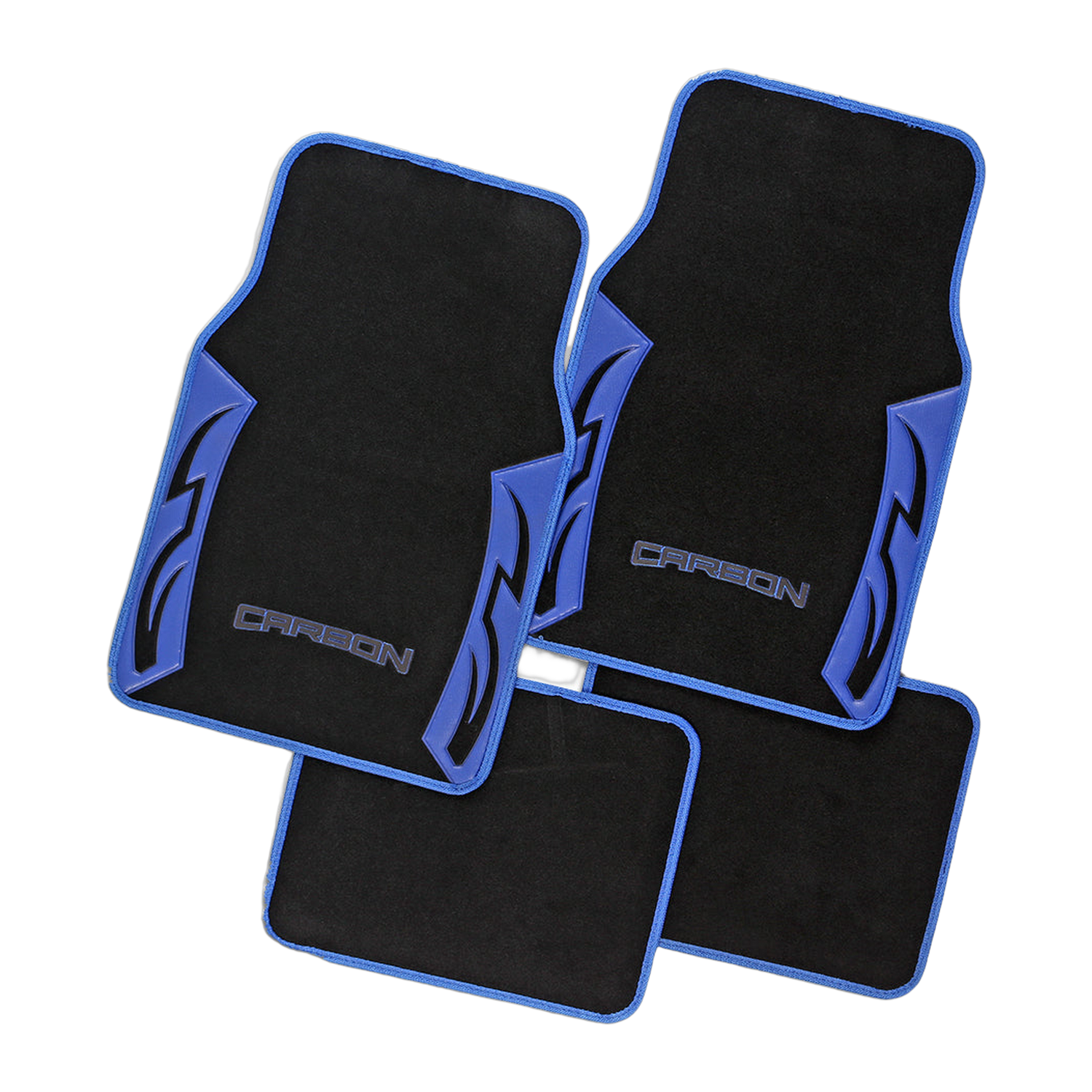 Carbon Blue Carpet 4-Piece Car Floor Mats - Blue [Carpet]