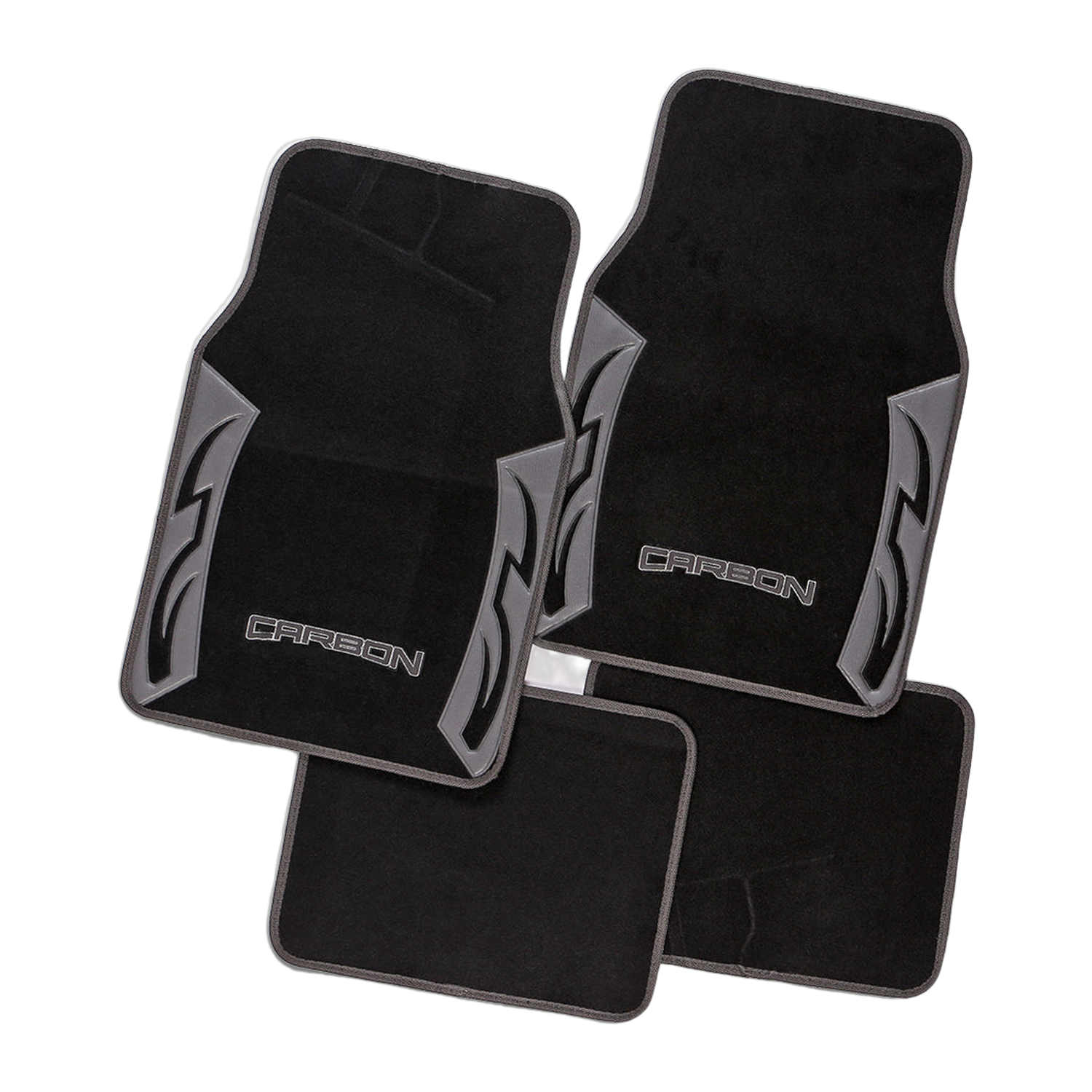 Carbon Grey Carpet 4-Piece Car Floor Mats - Gray [Carpet]