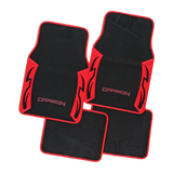 Carbon Red Carpet 4-Piece Car Floor Mats - Red [Carpet]