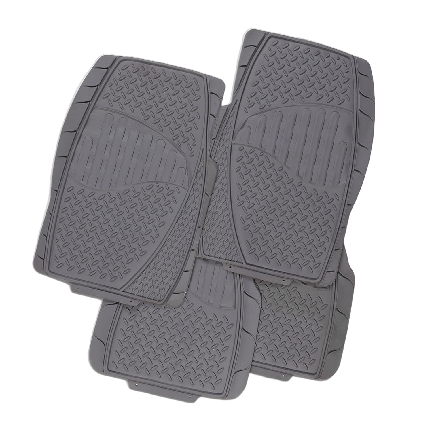 Electric 4-Piece Car Floor Mats - Gray [Rubber]