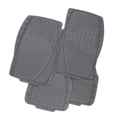 Electric 4-Piece Car Floor Mats - Gray [Rubber]