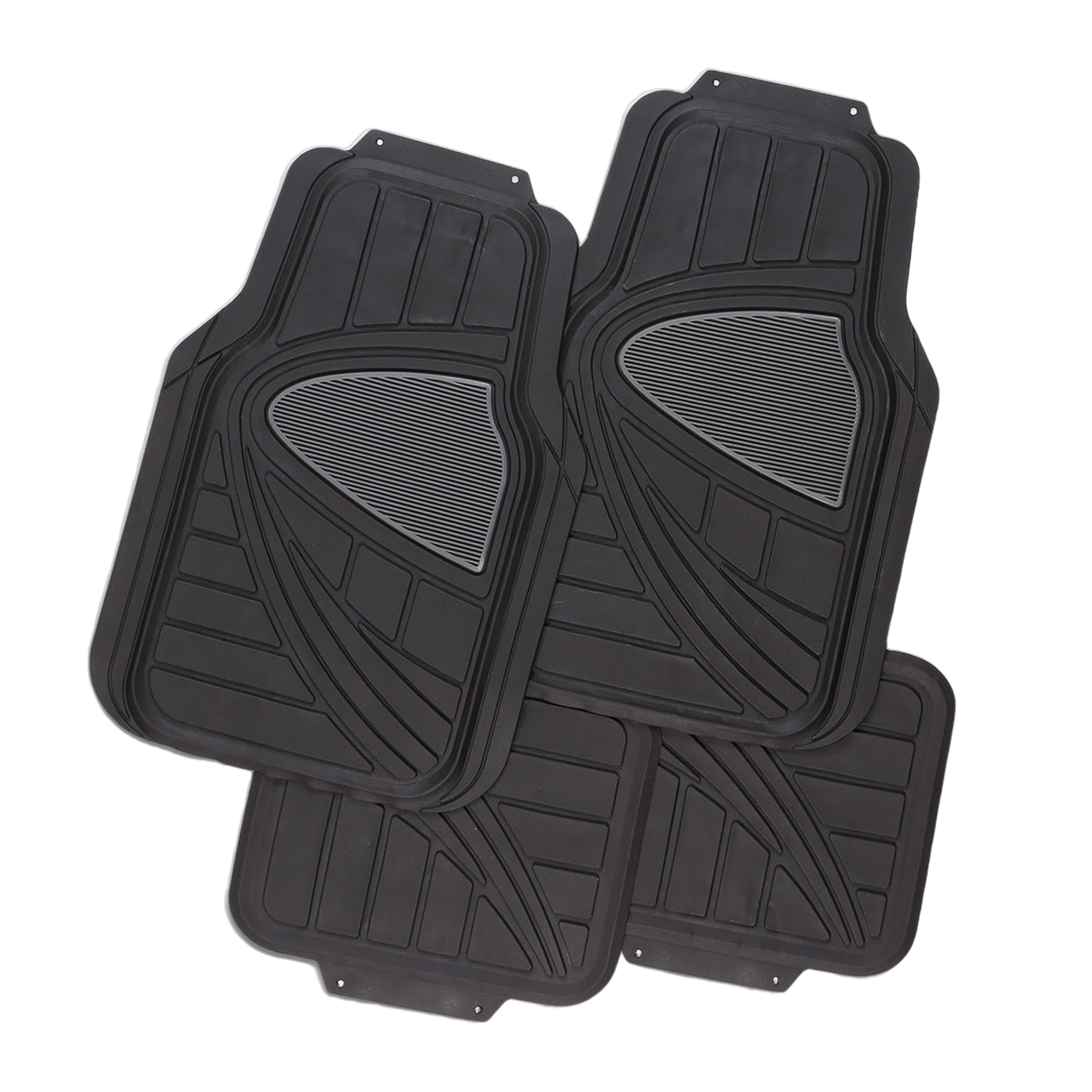 Galaxy 4-Piece Car Floor Mats - Black [Rubber]