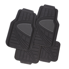 Galaxy 4-Piece Car Floor Mats - Black [Rubber]