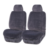 Finesse Faux Fur Front Seat Covers - Gray