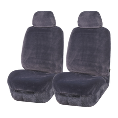 Finesse Faux Fur Front Seat Covers - Gray