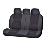 Fury Suede Rear Bench Seat Covers - Black