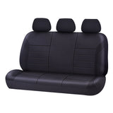 Ultra Light Neoprene Rear Bench Seat Covers (3 Headrests) - Black/Black