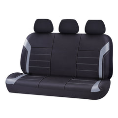 Ultra Light Neoprene Rear Bench Seat Covers (3 Headrests) - Black/Gray