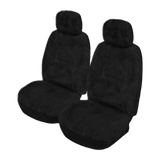 Lambswool Sheepskin Front Seat Covers (27mm Pile) - Black (Style 1)