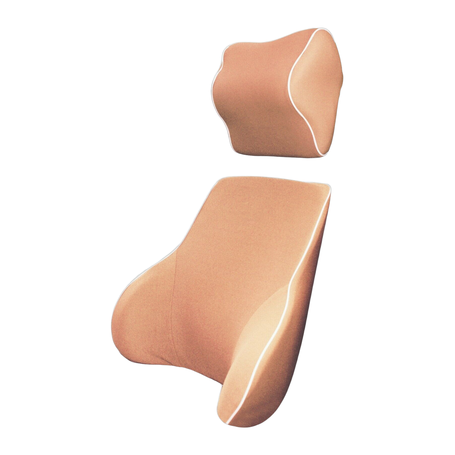 Memory Foam Lumbar & Neck Support Cushion Set - Peach