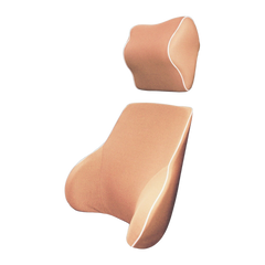 Memory Foam Lumbar & Neck Support Cushion Set - Peach