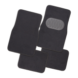 Pilot Automotive Grey Luxury Universal 4-Piece Car Floor Mats - Black [Carpet]