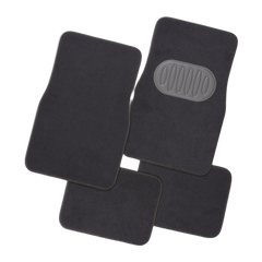 Pilot Automotive Grey Luxury Universal 4-Piece Car Floor Mats - Black [Carpet]