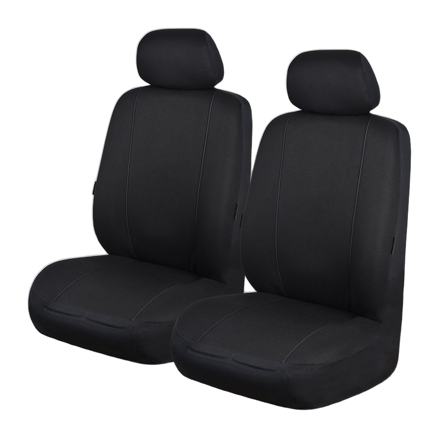 Pinnacle Front Seat Covers (Low-Back) - Black/Black Piping