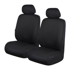 Pinnacle Front Seat Covers (Low-Back) - Black/Black Piping
