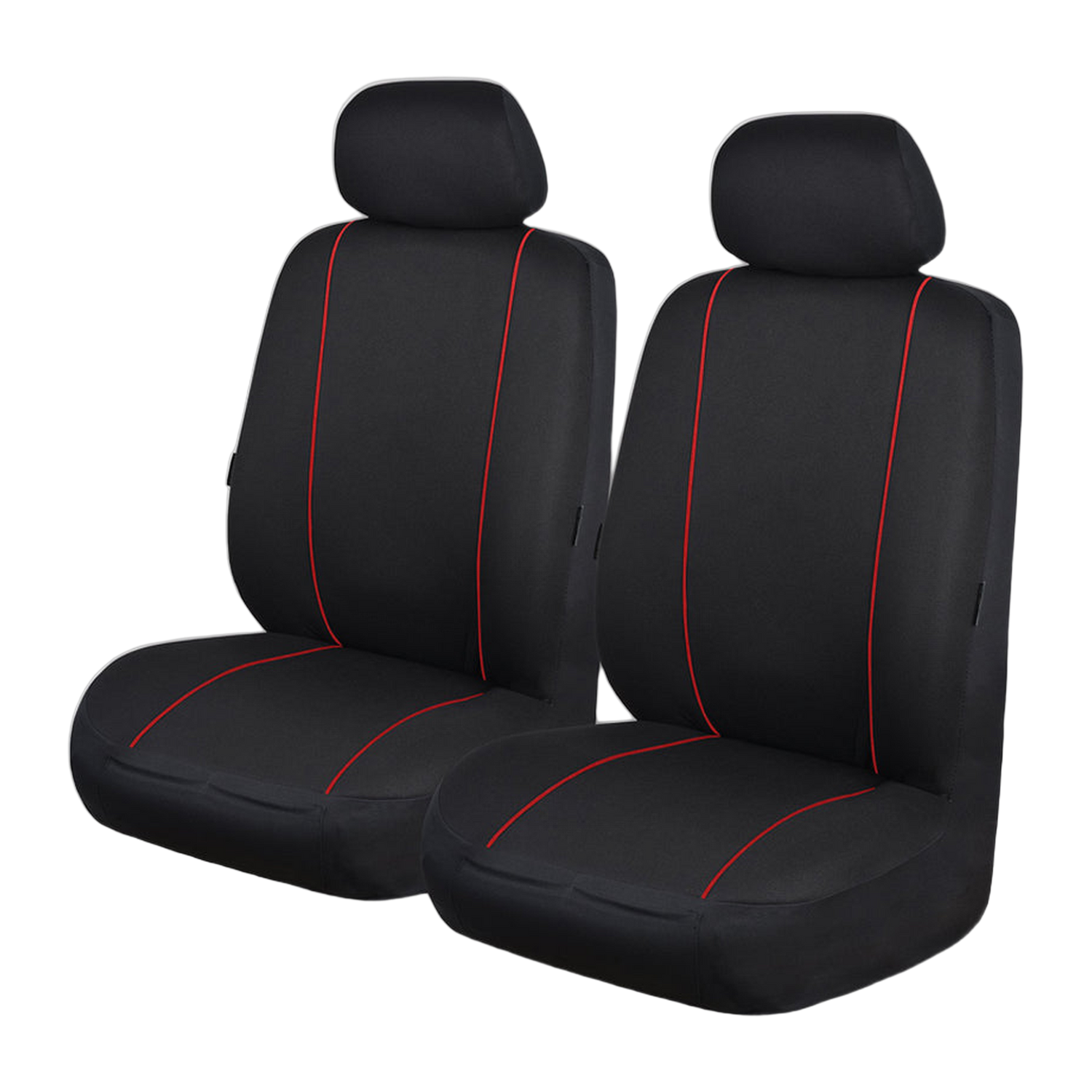 Pinnacle Front Seat Covers (Low-Back) - Black/Red Piping