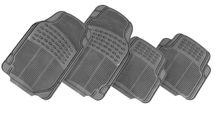 Thunder 4-Piece Car Floor Mats - Gray [Rubber]