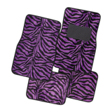 Safari Carpet Mat Purple Zebra 4-Piece Car Floor Mats - Purple [Carpet]