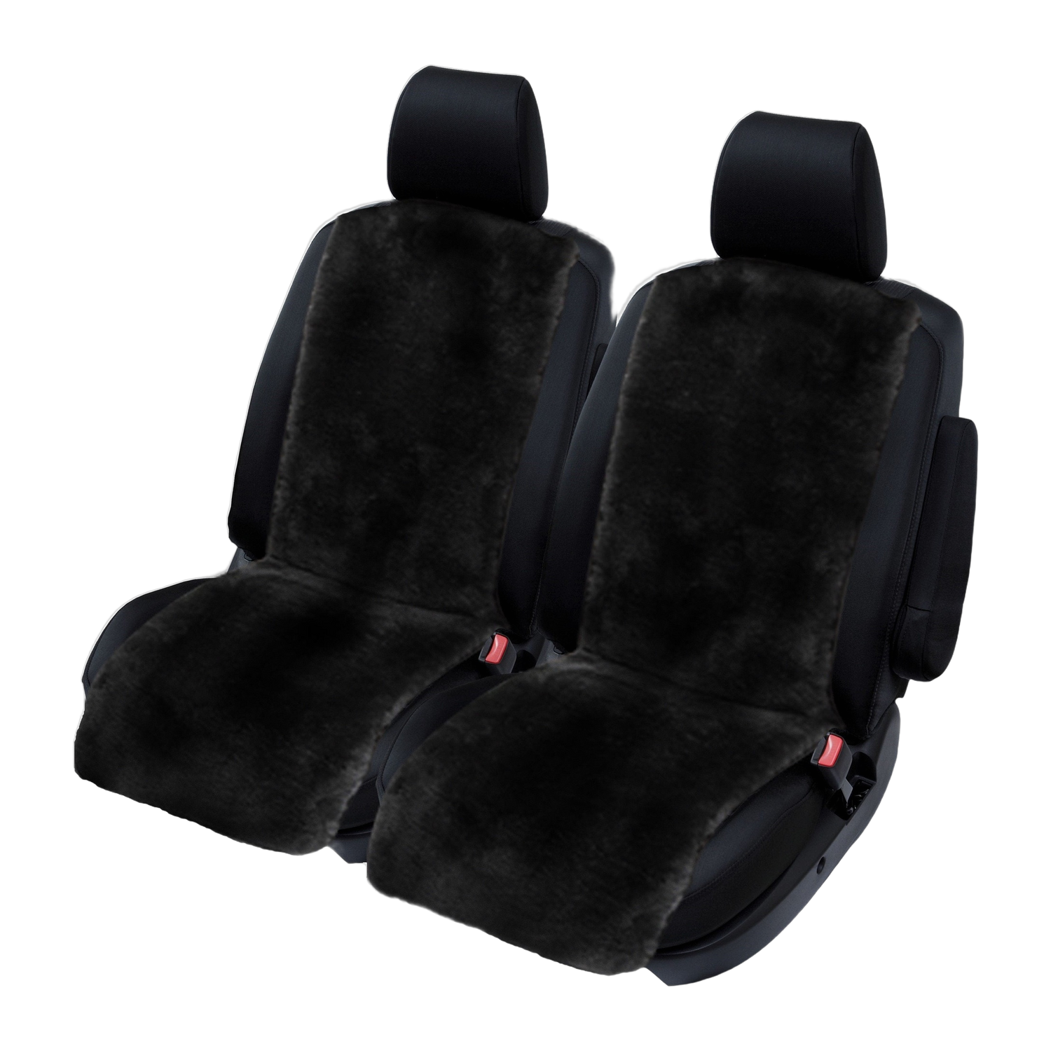 Classic Sheepskin Front Seat Covers (20mm Pile) - Black