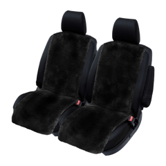Classic Sheepskin Front Seat Covers (20mm Pile) - Black