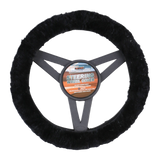 Sheepskin Luxury Steering Wheel Cover - Black