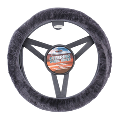 Sheepskin Luxury Steering Wheel Cover - Charcoal
