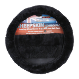 Sheepskin Luxury Steering Wheel Cover - Black (Black)