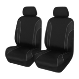 Strident Suede Front Seat Covers (Low-Back) - Gray Piping