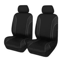 Strident Suede Front Seat Covers (Low-Back) - Gray Piping