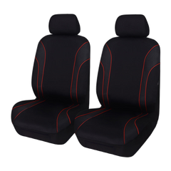 Strident Suede Front Seat Covers (Low-Back) - Red Piping