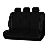 Strident Suede Rear Bench Seat Covers - Gray Piping