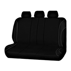 Strident Suede Rear Bench Seat Covers - Gray Piping