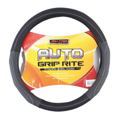 Atlanta Suede Grip Steering Wheel Cover - Gray