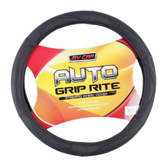 Dallas Suede Grip Steering Wheel Cover - Black