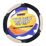 Florida Suede Grip Steering Wheel Cover - Black/Beige