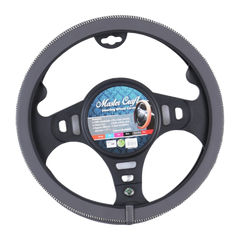 Mastercraft Faux Leather Steering Wheel Cover - Dark Gray