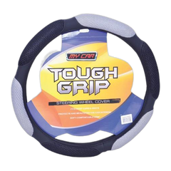 Ohio Suede Grip Steering Wheel Cover - Black/Gray