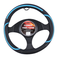 Phoenix Faux Leather Steering Wheel Cover - Blue