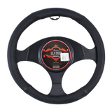 Vegas Leather Steering Wheel Cover - Black