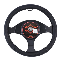Vegas Leather Steering Wheel Cover - Black