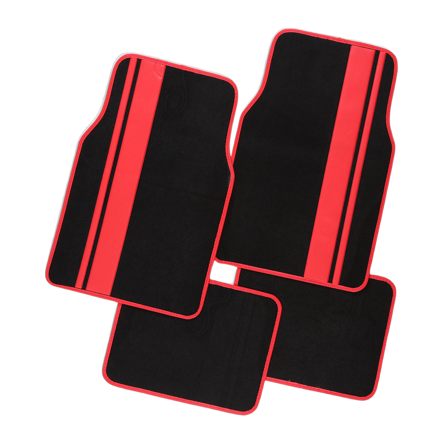 Universal Carpet 4-Piece Car Floor Mats - Red [Carpet]