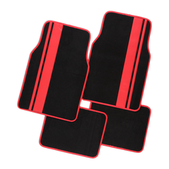 Universal Carpet 4-Piece Car Floor Mats - Red [Carpet]