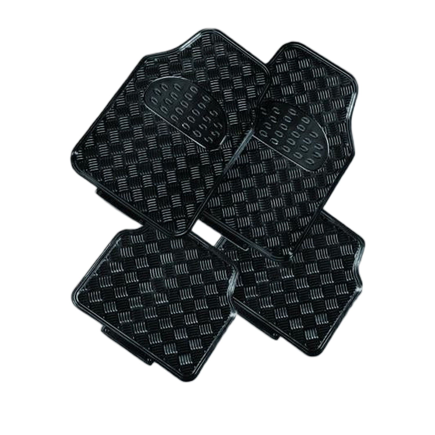 Venom 4-Piece Car Floor Mats [Rubber, Aluminum Look]