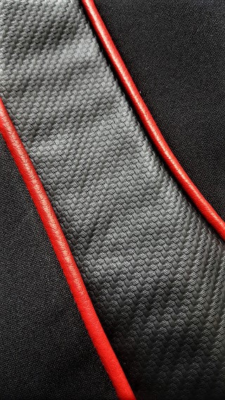 Universal Strident Front Seat Covers Size 30/35 | Red Piping