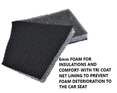 Universal Lavish PU Leather -  Front Seat Covers Size 60/25 | Black/Red Stitching