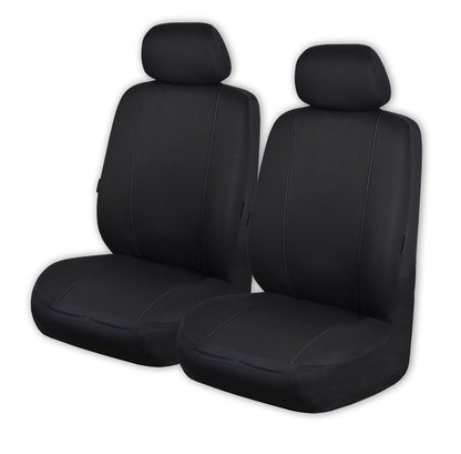 Universal Pinnacle Front Seat Covers Size 30/35 | Black/Black Piping