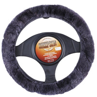 Sheepskin Steering Wheel Cover - Charcoal